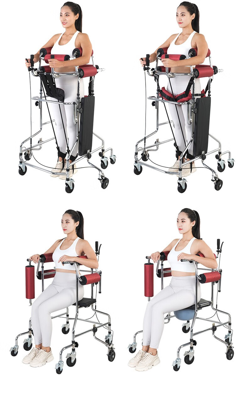 成人学步车助行器辅助行走老人中风偏瘫康复训练器材站立架加宽大轮
