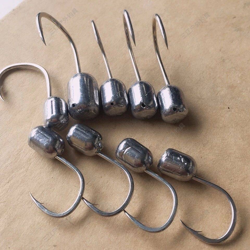 泥鳅钩铅头 泥鳅钩泥鳅专用签头钩 3点5克10枚(伊势尼11号)【图片