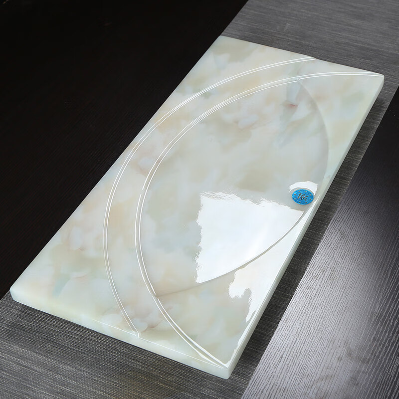 大理石茶盘半月玉石欧式茶盘功夫茶具现代简易大理石茶台家用中号整块