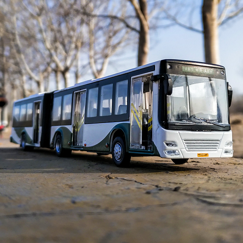 仿真合金大号双节加长北京公交车玩具班车大巴模型收藏纪念红色散装无