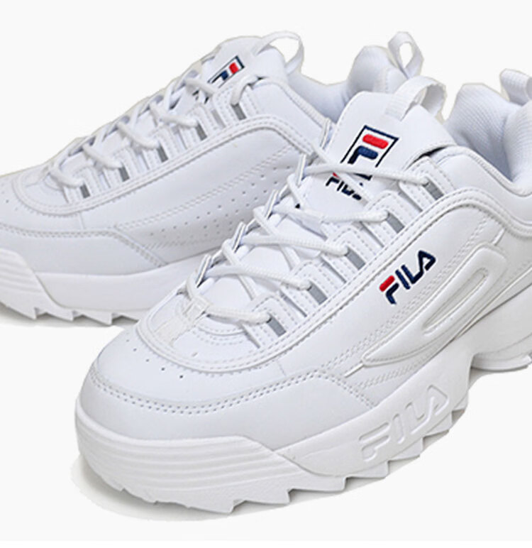 fila 斐乐 女子经典百搭增高复古休闲透气舒适缓震老爹鞋小白鞋 1fm