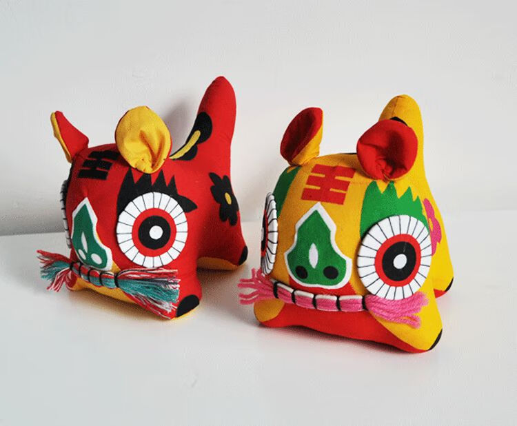 布老虎材料包儿童学校手工课布艺diy小老虎民俗工艺幼儿制作材料红色