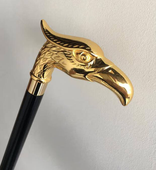 绅士手杖 贵族金拐棍影视剧文明棍银斯拐杖 镀金鹰头 镀金手柄【图片