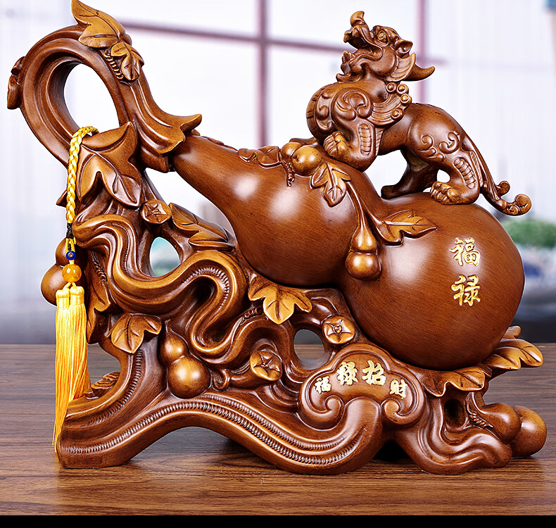 财葫芦摆件貔貅大号 中式家居风水客厅玄关电视酒柜装饰品摆设 a9