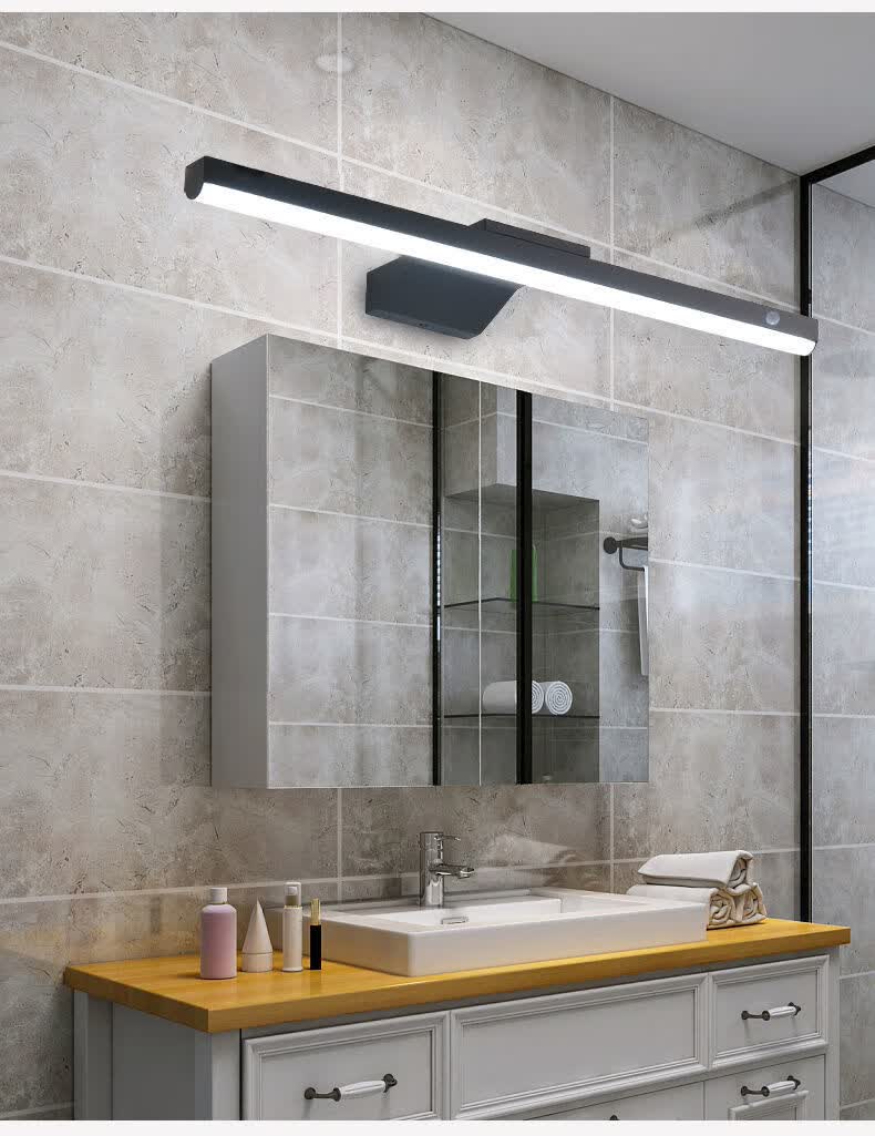 人体感应镜前灯免打孔安装led洗手间超长条自带开关补光化妆台灯平面
