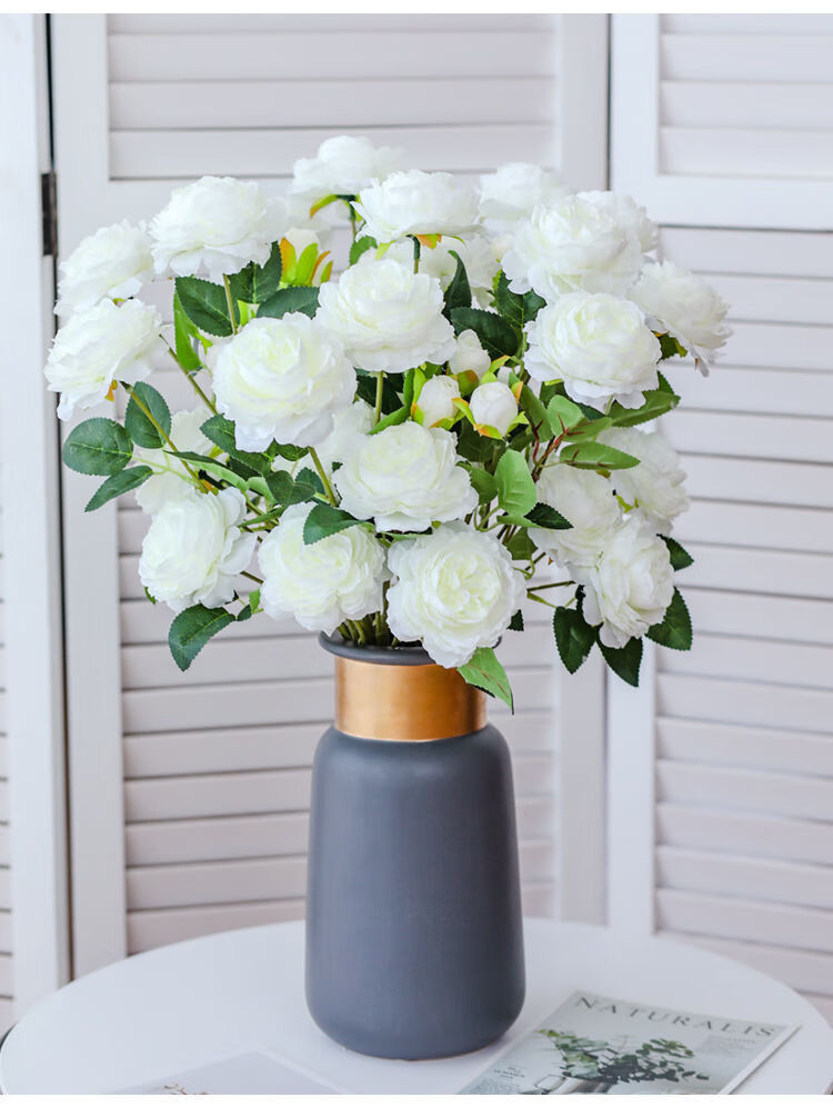 现货直发仿真牡丹花束ins装饰室内客厅装饰摆件绢花花卉家居装饰花中
