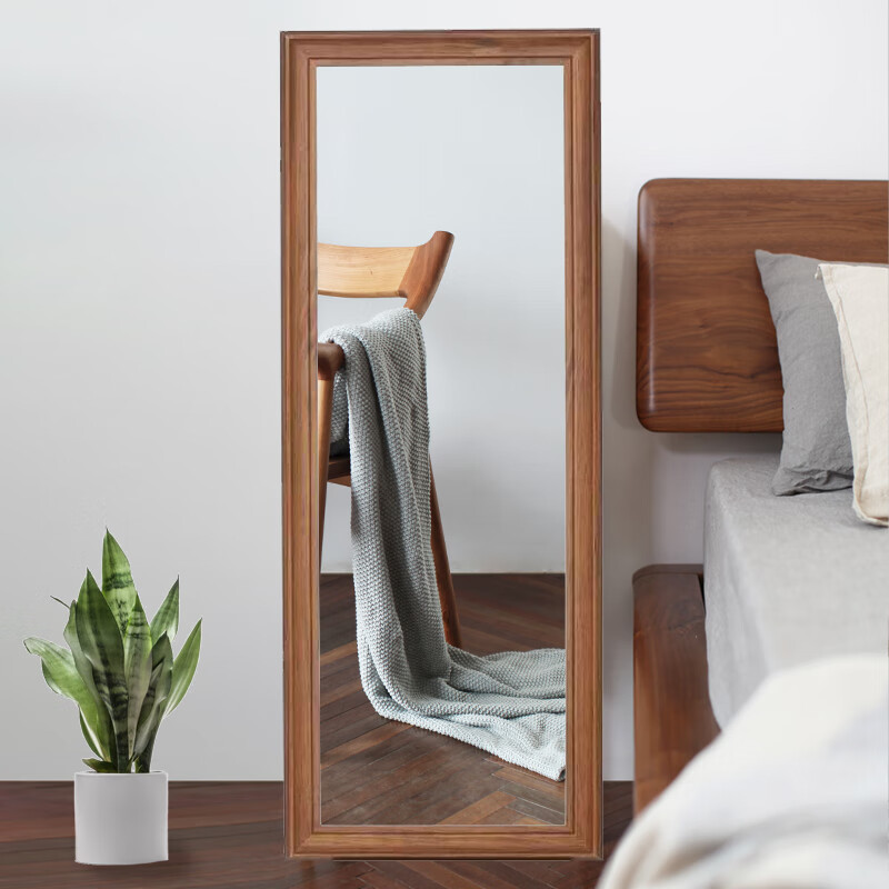 中式实木试衣镜客厅摆放落地镜子玄关贴墙穿衣镜家用全身镜可定制