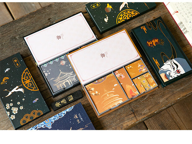 坤洛(kunluo) 便利贴套装 中国风古风仙鹤烫金便签本套装手账装饰素材