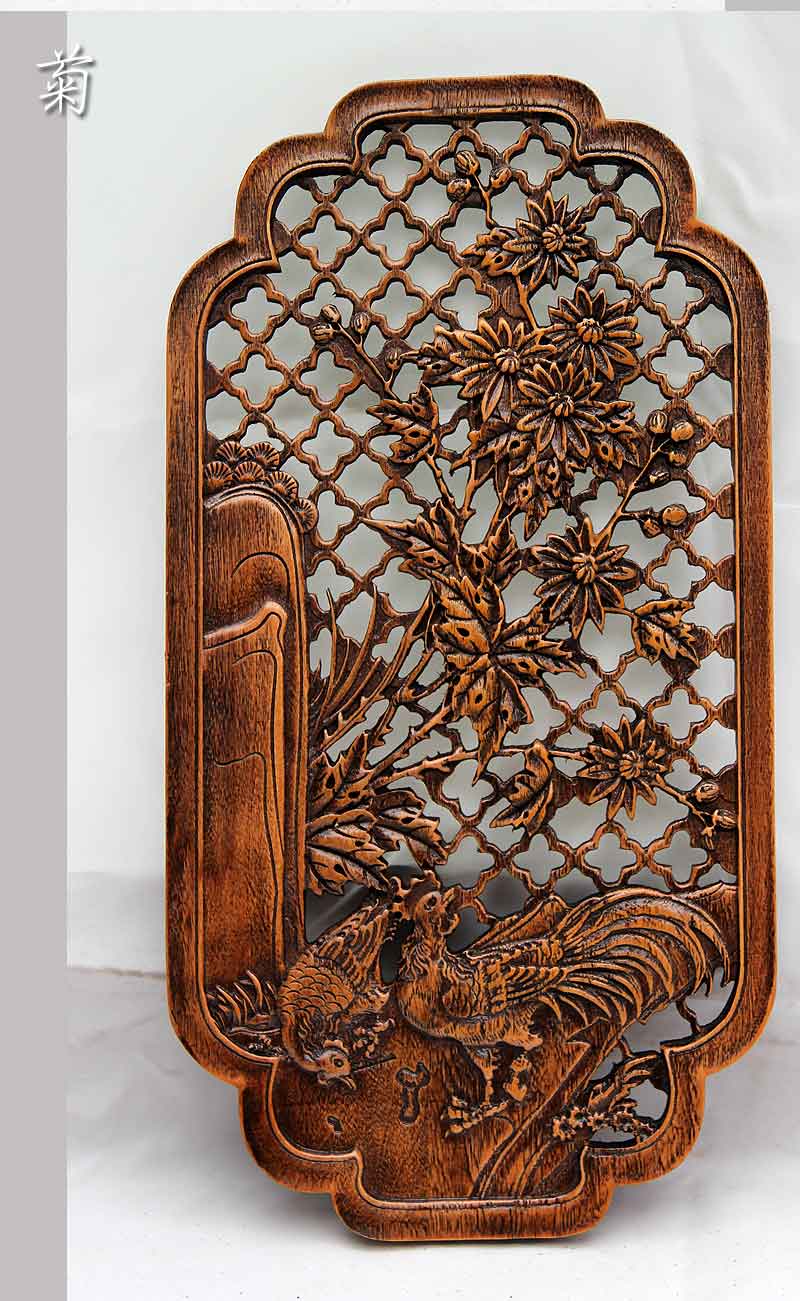 随喜木雕东阳木雕挂件玄关背景墙香樟木头雕刻画工艺品中式客厅实木质