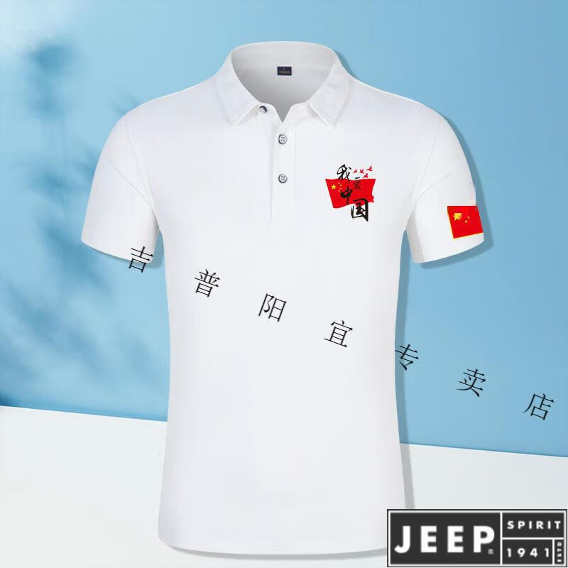 新款爱国短袖t恤男女定制五星红旗班服我爱中国翻领衣服大合唱polo