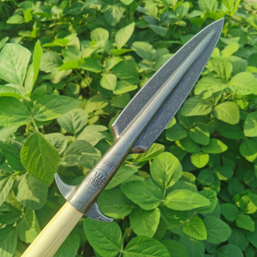 矛头钢马红缨枪矛头锰钢淬火霸王枪头祖鲁矛野猪长矛户外武术扎枪泰隆