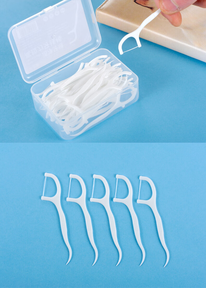 牙线家庭装超细圆线牙签一次性扁线便携随身经典盒装牙线棒大包装