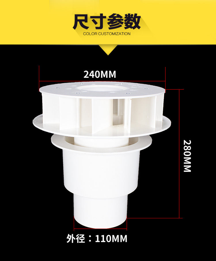 pvc排水管配件虹吸式雨水斗87型塑料重力dn110天台側牆落水斗地漏110