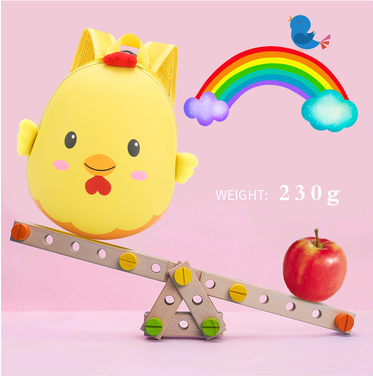 儿童书包幼儿园书包13岁5女童书包可爱卡通小鸡男孩书包宝宝背包小