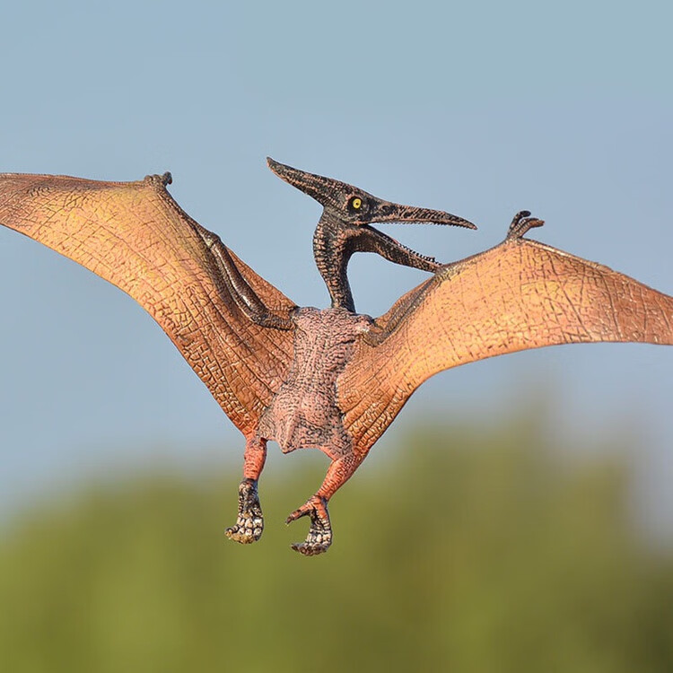 恐龙模型风神翼龙仿真侏罗纪实心飞行玩具古魔翼龙翼手龙套装红色风神