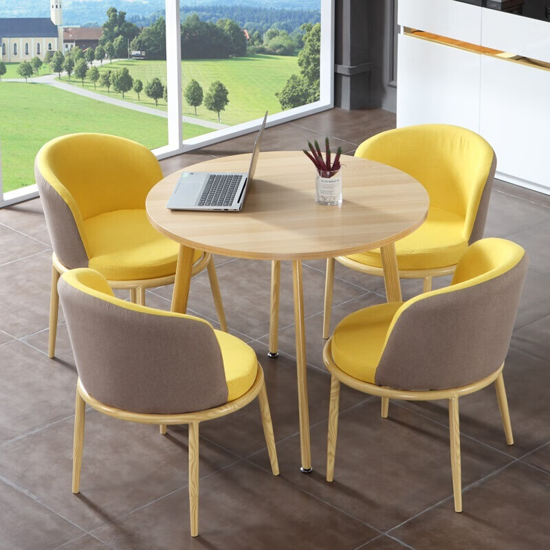 商务洽谈桌椅小圆餐桌休闲桌椅组合简约现代家具办公室商务工作室休闲