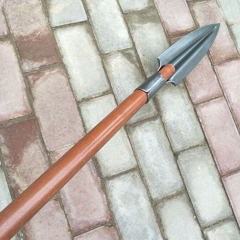 户外矛冷钢矛枪头长矛霸王枪未开刃矛头扎枪全钢一体一个新款矛头加12