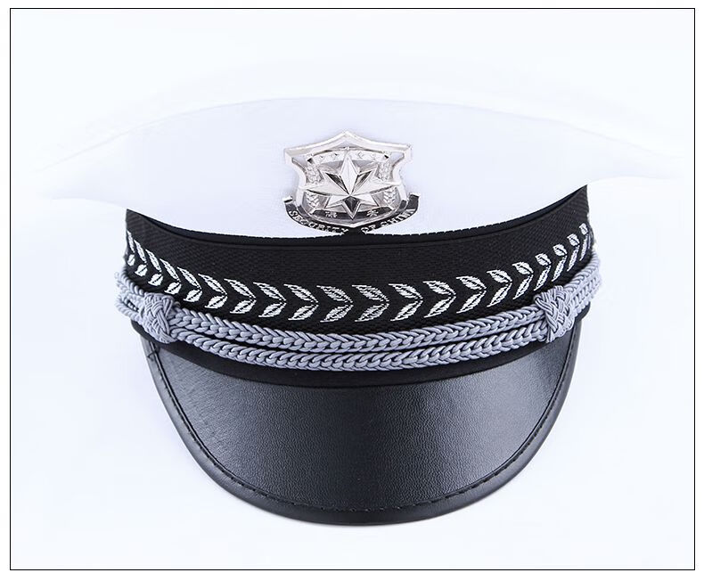 公务物业保安大檐帽交通执勤白色网眼大盖帽男士夏季工作大沿帽单位军