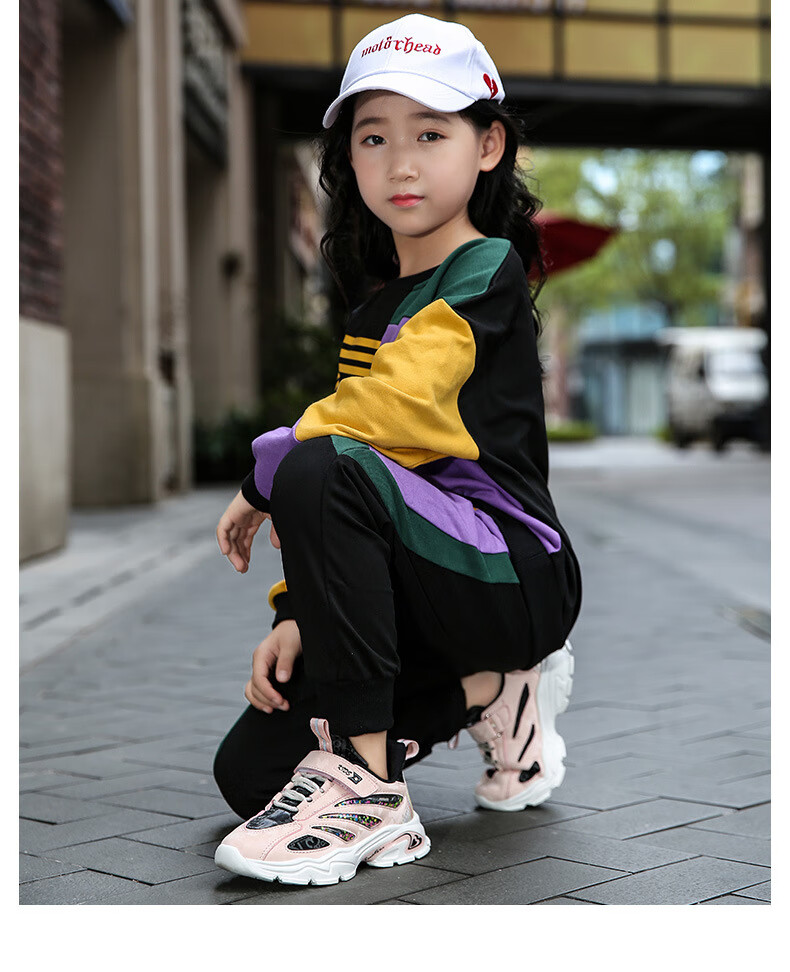 公主老爹鞋女生舒适粉色跑步鞋三四五年级至十一二三岁学生儿童鞋子