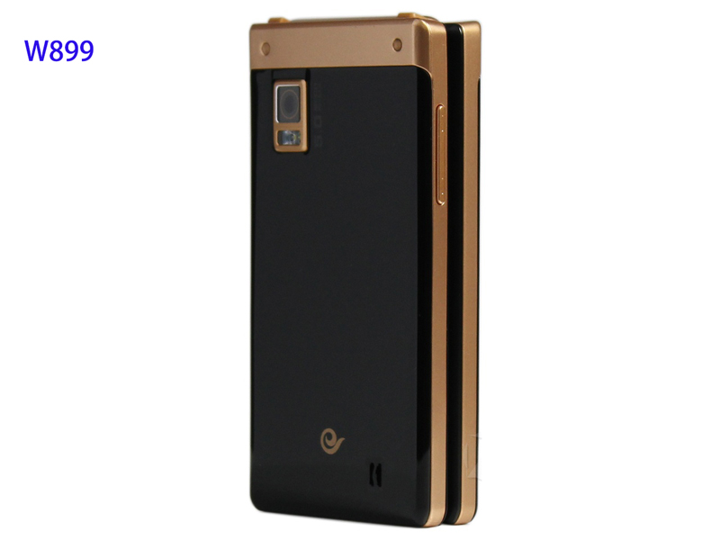 samsung/三星 w999高端老年人翻盖双屏折叠手机学生戒网移动电信 黑色