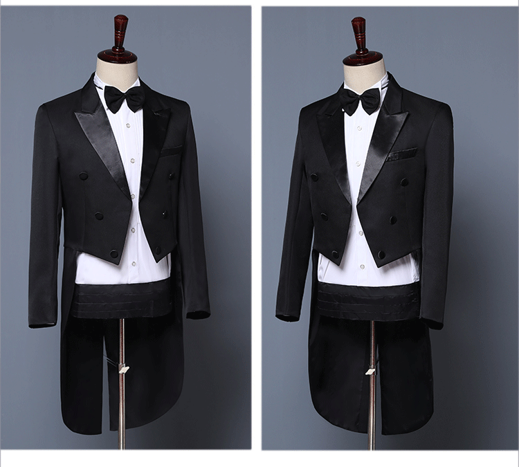 蜜丹丽燕尾服男礼服男士纯色英伦燕尾服舞台公司合唱演出服魔术钢琴