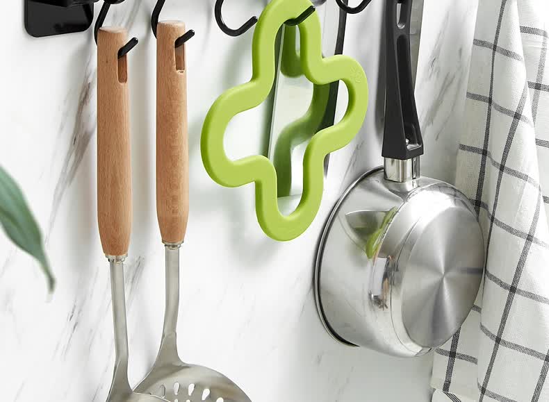 厨房挂钩免打孔强力勺子墙壁壁挂墙上挂杆置物架厨具挂架收纳排钩升级