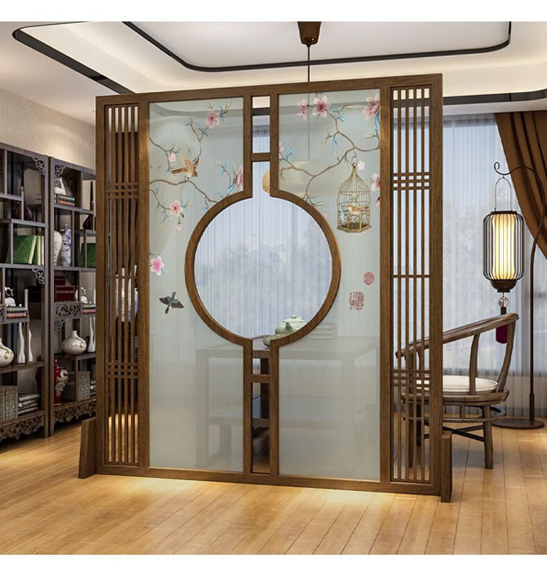 捷陆龙新中式屏风隔断客厅玄关门厅简约现代装饰墙办公室禅意座屏160