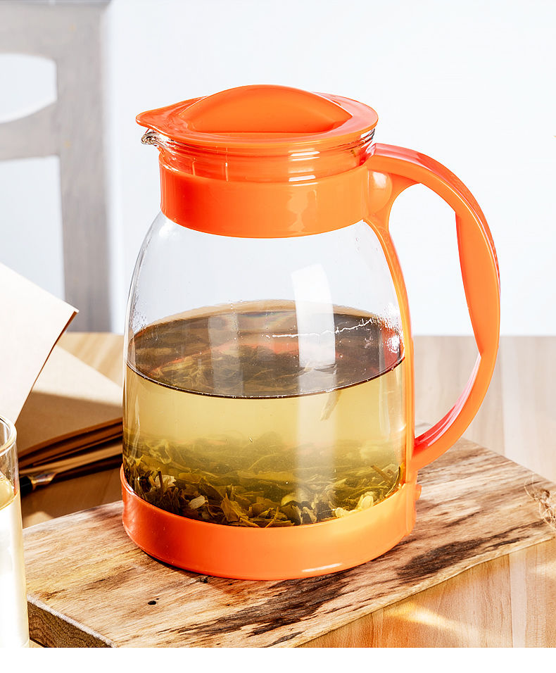 网红款加厚凉水壶家用大容量玻璃水壶防摔饮料壶果汁壶花茶壶餐厅用