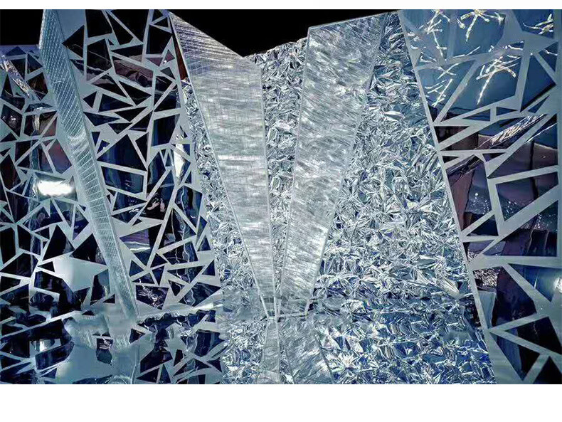 镜面地毯婚庆镜面纸反光纸折谢水波纹锡膜纸创意褶皱镜面拍照拍摄玫红