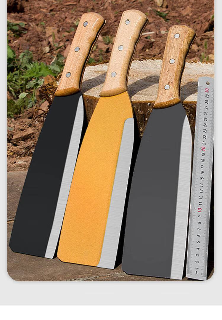 高品质柴刀锋利锰钢手工锻打淬火劈柴刀直刀弯刀开路刀农用家用锻打