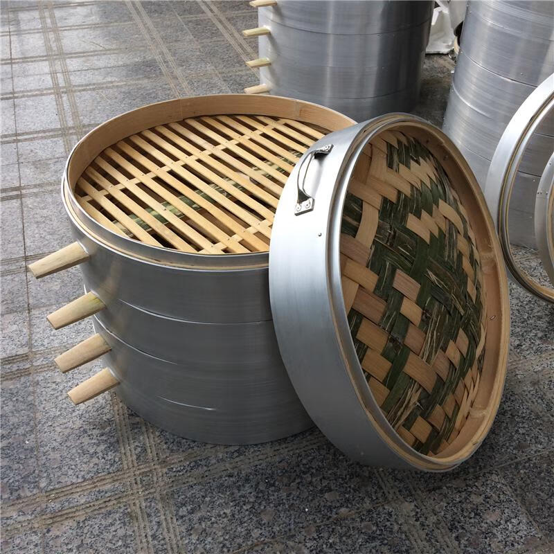 蒸笼商用大蒸笼铝合金包边蒸笼加厚竹制蒸笼蒸格蒸包子馒头鹿凌青定做