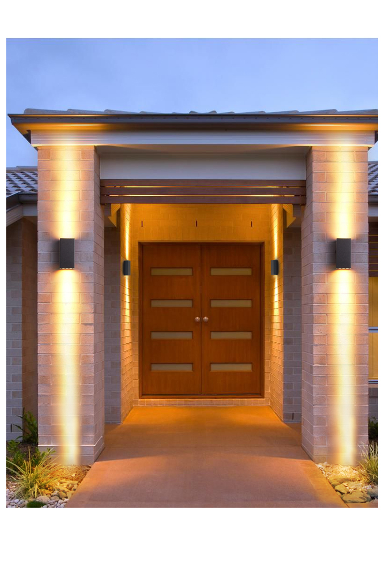 户外双向水壁灯上下打光洗墙灯别墅庭院阳台壁灯室外大门柱子灯 b1118