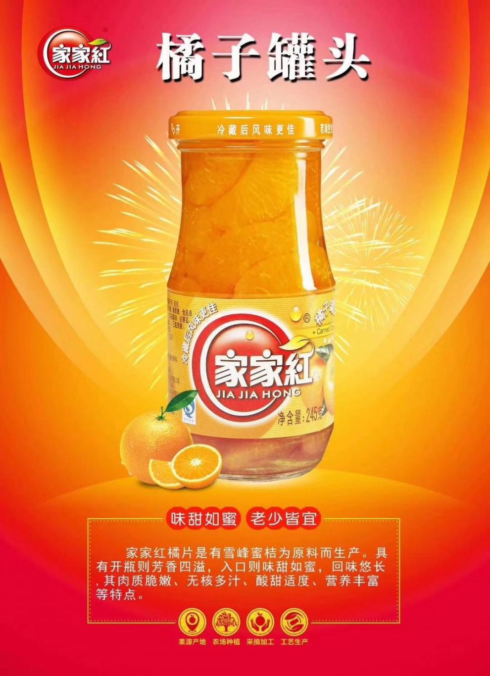 家红新鲜水果大瓶528克黄桃什锦橘子罐头三口味混合发货 家家红528