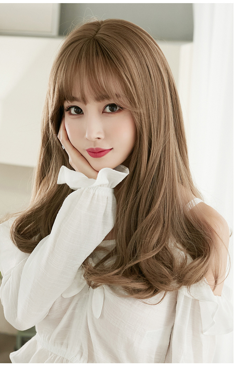 唐妮假发女长发中长发空气刘海卷发长卷发修脸全头套梨花头微卷假发套