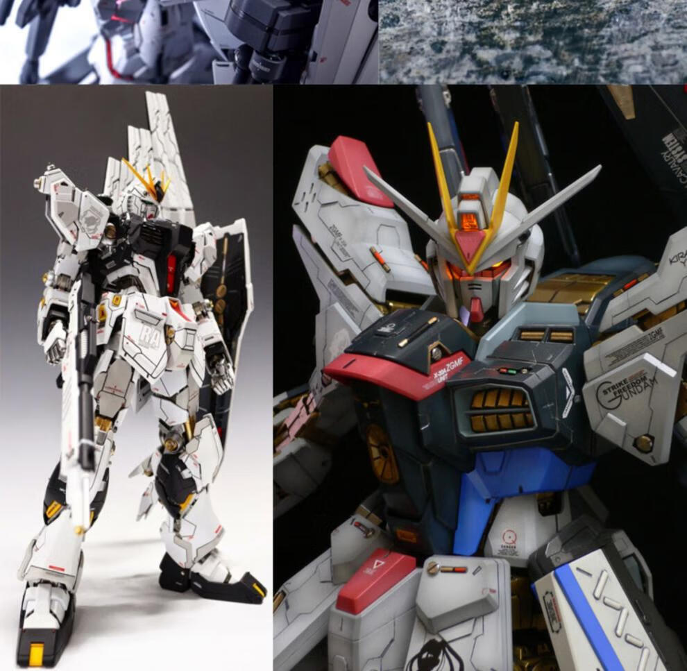 高达rg系列力天使国产良心大班mg力天使战士地台胶贴灯组拼装模型机甲