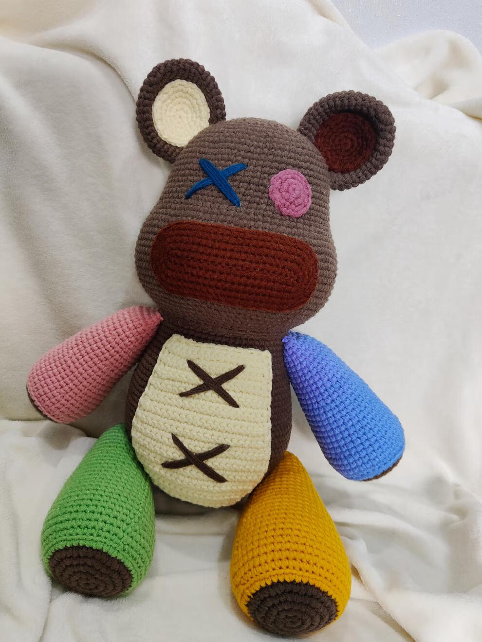 提伯斯熊钩针含女友男友情侣创意礼物提伯斯熊钩针编织安抚玩偶材料包