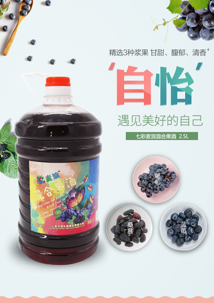 蓝莓酒葡萄酒原汁约5斤水果酒男女士酒甜型酒25l混合果酒重约5斤甜型