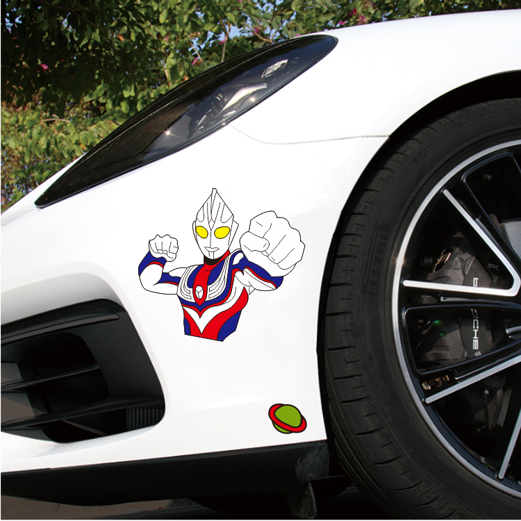 台铃电动车装饰贴纸卡通奥特曼车贴个性创意雅迪车身小牛爱玛防水 a4