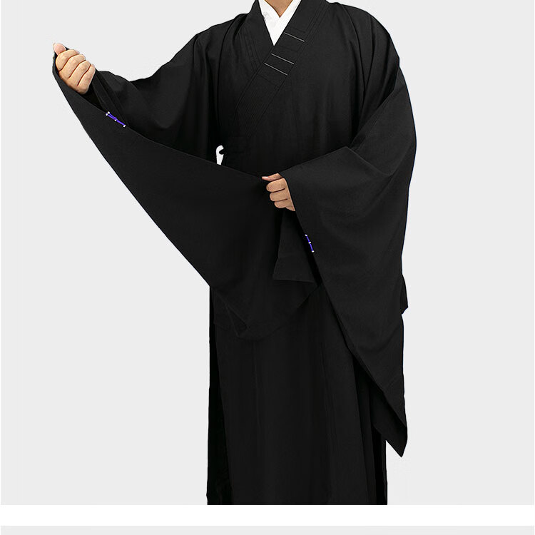 服禅修海青居士服女僧服四季法会僧衣和尚服海清男僧袍大褂佛衣 灰色