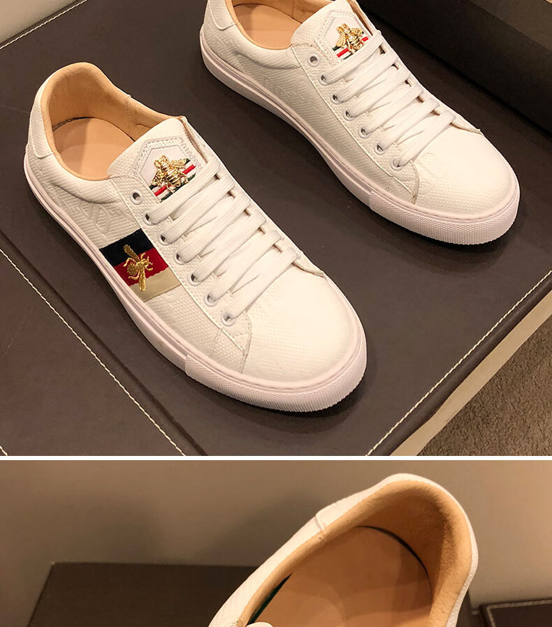 gucci 古驰小蜜蜂男鞋2022夏季时尚百搭男士潮牌小白鞋软底轻奢鞋子男