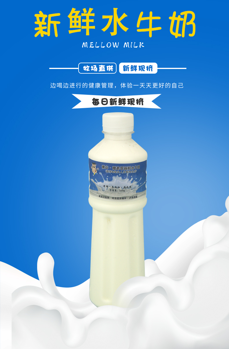 顺德新鲜水牛奶 现挤全脂牛奶孕妇双皮奶姜撞奶500g五瓶起早餐牛奶 5