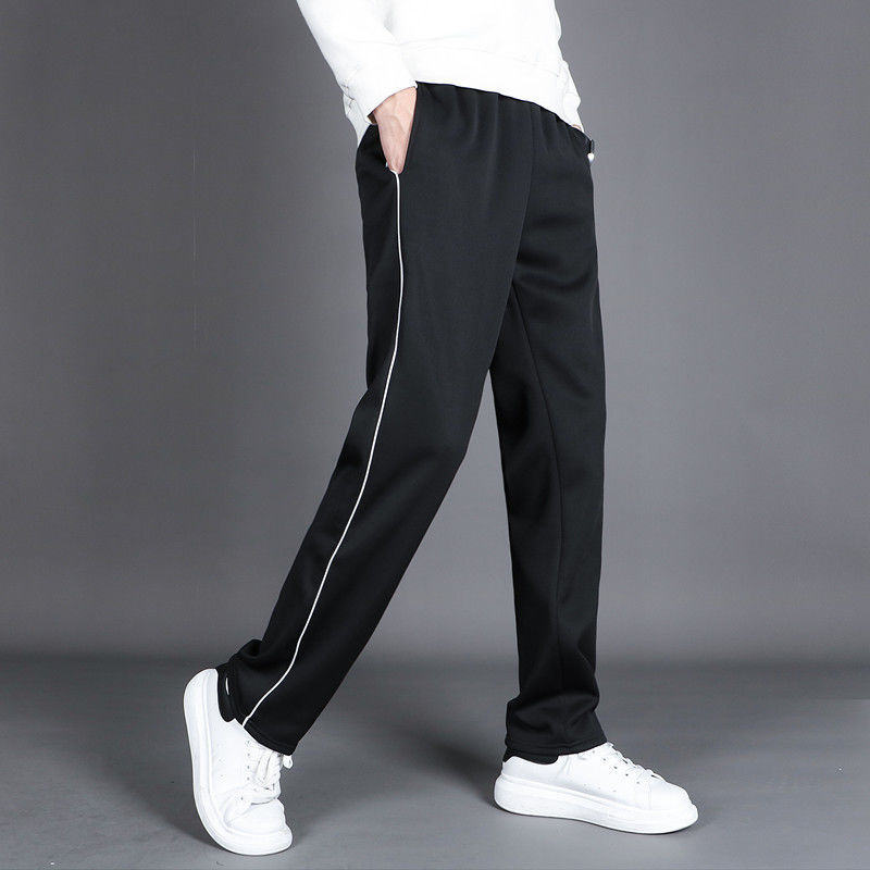 校服裤子一条杠春夏秋校服裤子藏蓝白边初高中校裤男女学生运动裤黑色