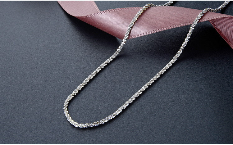 新款925纯银时尚项链锁骨链毛衣链配链030菜花链 黄金色030菜花链16寸