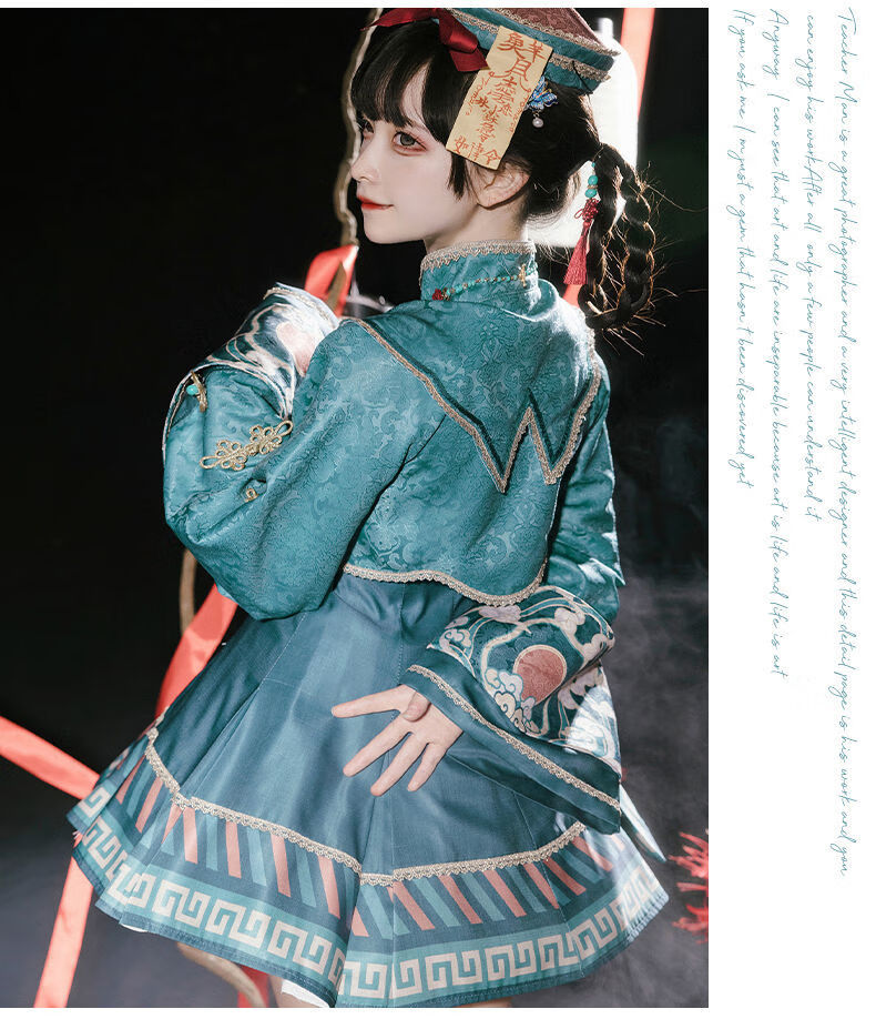 恋尚都市@樱姬lolita小僵尸洛丽塔jsk日常轻lo裙可爱连衣裙 jsk短款 m