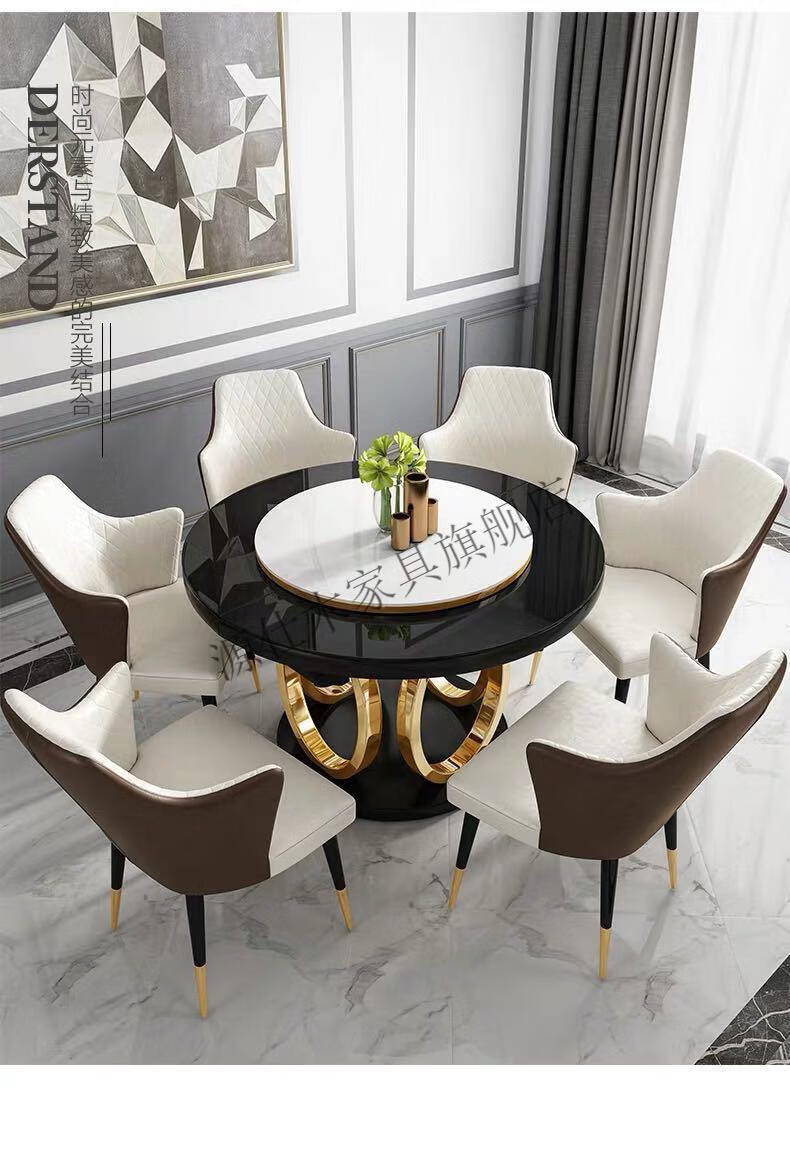 缦宛木 可折叠伸缩旋转多功能变形可变收缩旋转变大家用转桌餐桌轻奢