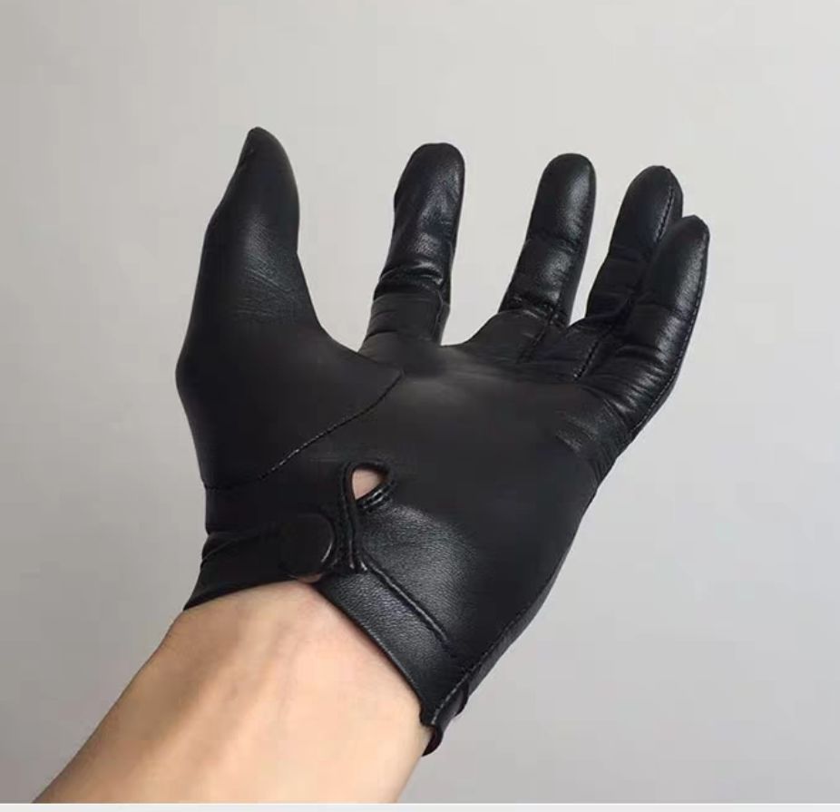 弁衣坊羊皮手套男女士吃鸡款单皮手套触屏冬季保暖定制紧手手套 男士