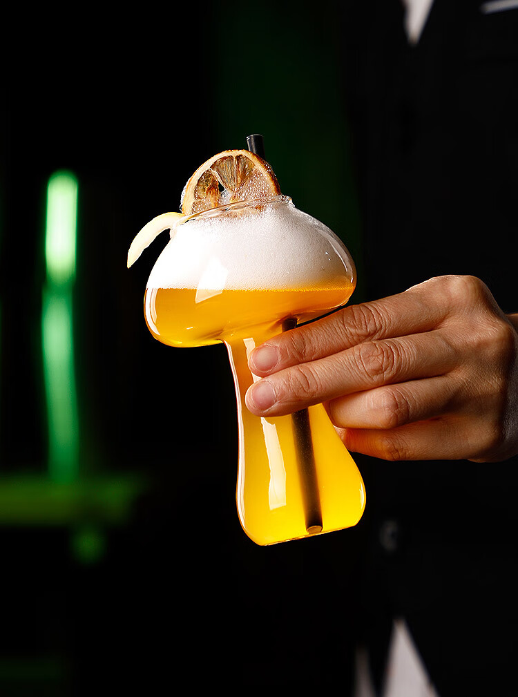 可爱蘑菇水杯ins创意餐厅蘑菇杯网红玻璃杯咖啡杯可爱果汁杯个性饮料