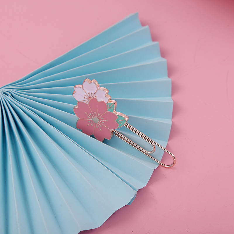集物一册 樱花系列可爱少女回形针书签创意金属曲别针学生清新文具