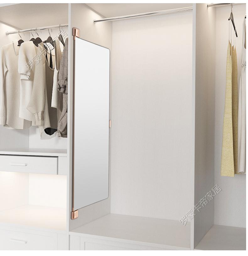 衣柜镜子推拉镜隐形内装全身镜旋转试衣镜滑轨折叠伸缩穿衣镜内置