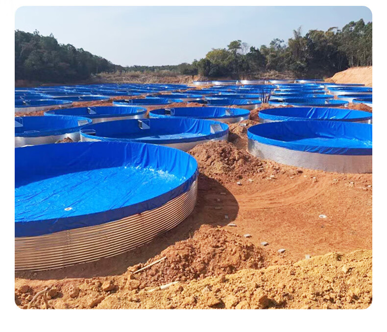 恒日晟镀锌板帆布鱼池户外养殖池水箱圆形带支架刀刮布可定制蓄水池